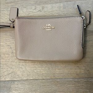 Coach Beige Leather Wristlet